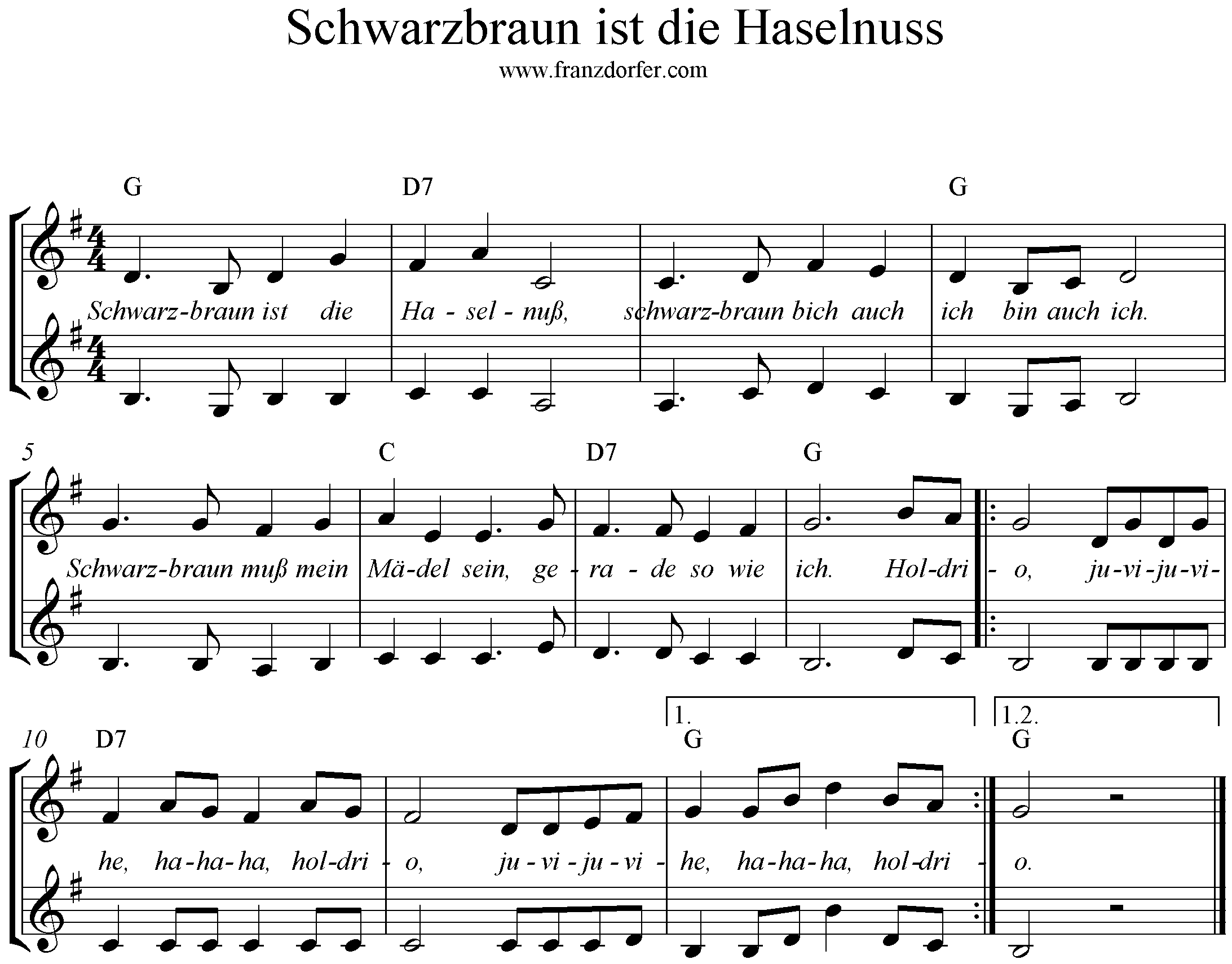 Noten Schwarzbraun ist die Haselnuss